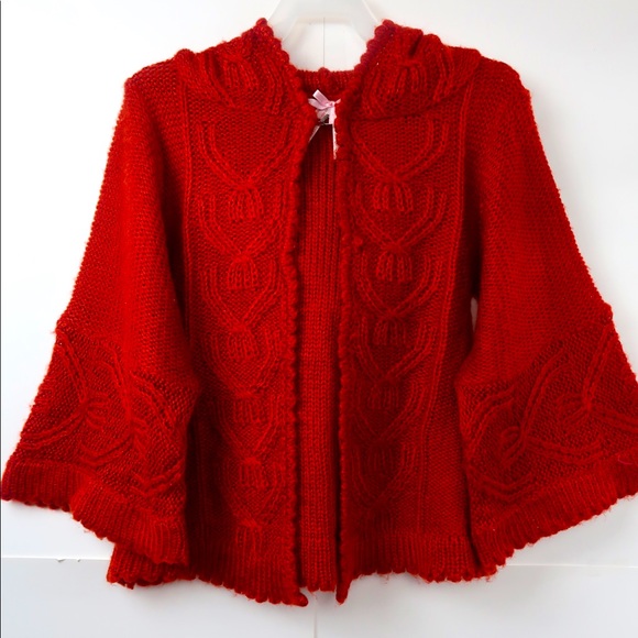 Derek Heart Other - DerekHeart Girls Knitted/Hooded Bell Sleeve jacket